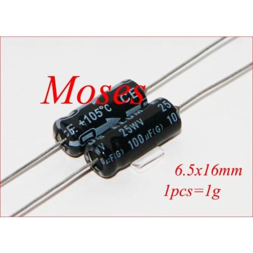 25v 100uf 100% Original New Axial Capacitance Electrolytic Capacitor 6.5x16mm