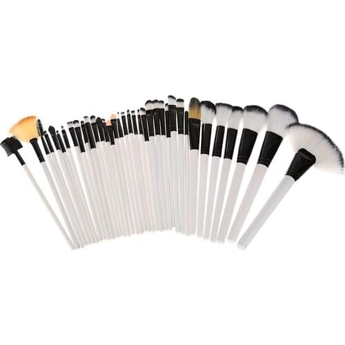 36pcs White Artificial Fiber Cosmetic Makeup Tool Powder Foundation Brush