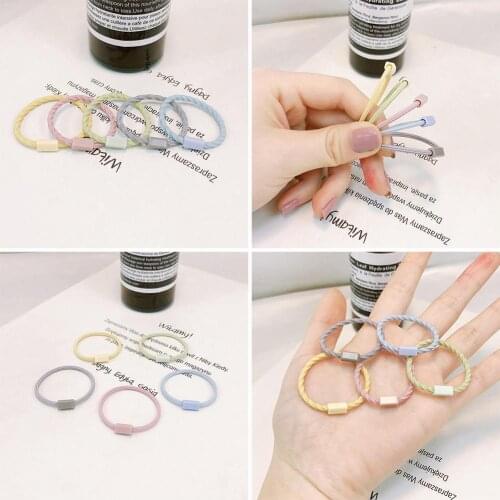5 Pcs New Girls Cute Colorful Basic Elastic Hair Bands Ring Fashion Children Rubber Accessories Bands Hair Random Color T6Z3
