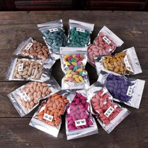 50/100/200/300Bag Natural Indian Incense Reflux Tower Incense Smoke Jasmine Incense Cones Rose Backflow Sandalwood Bullet Incens
