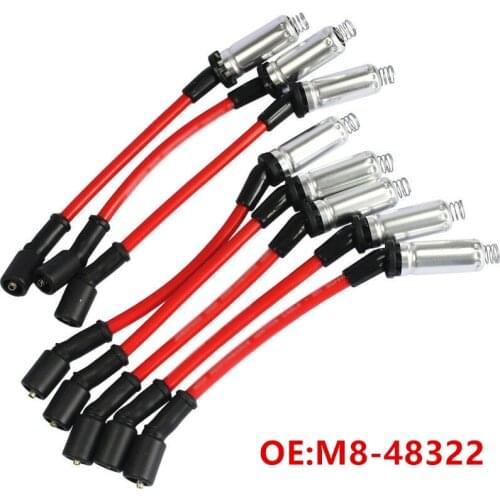 8PCS /Lot M8-48322 High Performance Ignition Spark Plug Wires For CHEVY Silverado 1500-2500 LS1 VORTEC 4.8L 5.3L 6.0L Grand