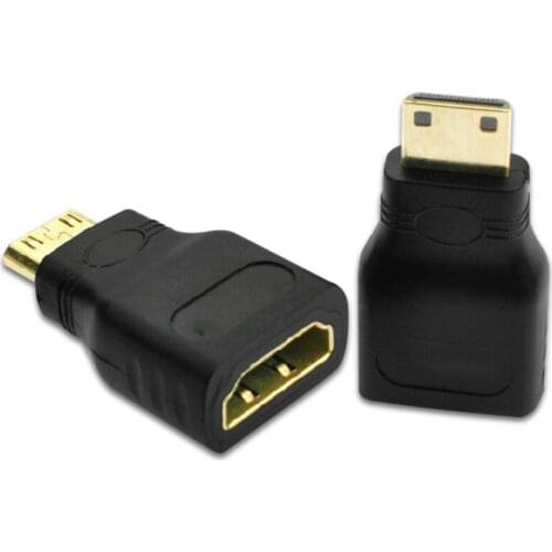Mini HDMI-compatible to HDMI-compatible Adapter Gold-Plated 1.4 3D Extension Adapter 1080P Converter Audio and Video Converter