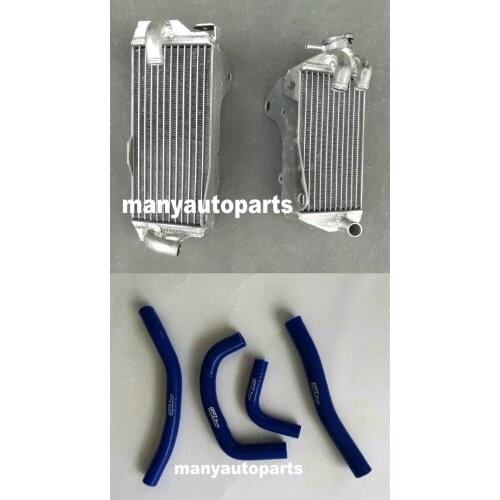 Aluminum radiator + Blue silicone hose for HONDA CRF450R 2017 2018 17 18