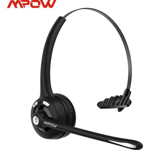 Mpow Pro Wireless Headphone V5.0 Updated MBH15 Bluetooth Headset with Noise Cancelling Mic For Trucker Driver Call Center Office
