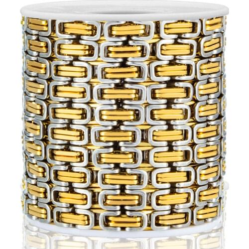 1 Meter Width 6mm Stainless Steel Gold Sliver Emperor Chain Necklace For DIY Jewelry Making Accessories Bracelet Pendant Crafts