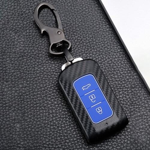 Carbon Fiber Car key Cover Case For Mitsubishi Outlander 3 Eclipse Cross L200 Pajero Sport Lancer 10 ASX Colt EX Accessories