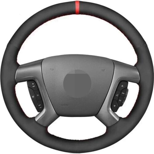Car Steering Wheel Cover DIY Non-slip Black Genuine Leather Suede For Chevrolet Captiva 2007-2014 Silverado GMC Sierra 2007-2013