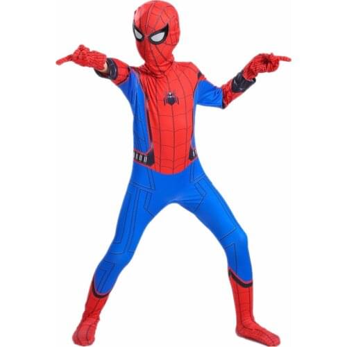 Childrens Spiderman/Venom/Black Panther Superhero Cosplay Costume Kids Halloween/Carnival Peter Parker Party Jumpsuit Set