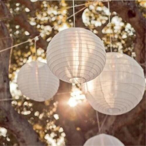 8 - 16 Inch White Chinese Paper Lantern Wedding Childrens Birthday Party Baby Shower Hanging Decoration 100 PCS Per Lot