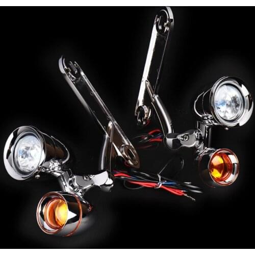 Fairing Mounted Driving Lights with Turn Signals For Harley Touring 2006-2013 Street Glide&1997-2016 Road King