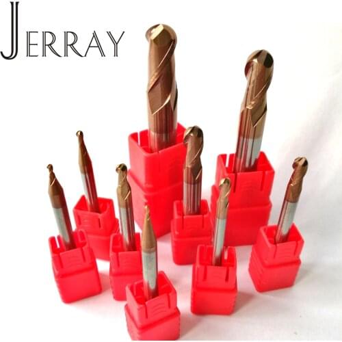 1mm 1.5mm 2mm 3mm 4mm 6mm 8mm 10mm 2 Flutes HRC55 Tungsten Carbide ball nose End Mills Spiral Bits CNC Endmill Router Bits