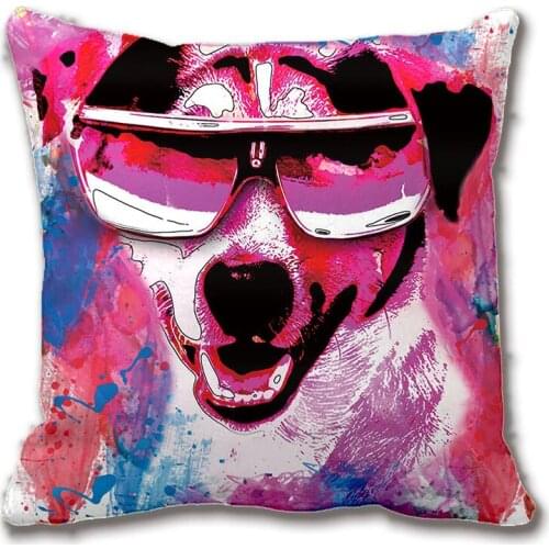 Grunge Watercolour Jack Russell Polyester Throw Pillow Case Decorative Cushion Cover Pillowcase Customize Gift By Lvsure For Car