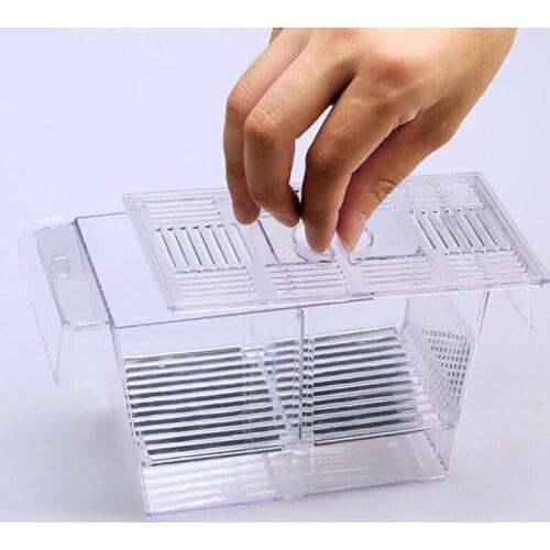 Aquarium Breeder Box for Fish Tank Breeding Incubator 2 Sizes Fish Hatchery Clear Divider for Aggressive Injured Fish
