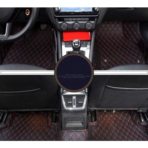 Leather car floor mats for skoda octavia a7 a5 2 3 accessories tour rs mk3 2004-2020 2010 2011 2018 2019 2008 2009