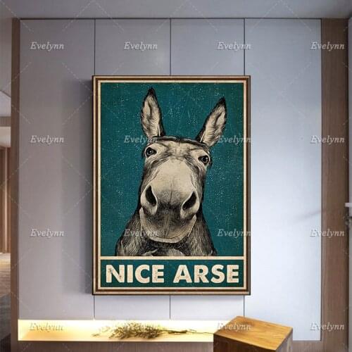 Nice Arse Poster, Donkey Artwork Lover Gift,Wall Decor, Wall Art, Bathroom Decor Modern Home Decor Prints Canvas Unique Gift