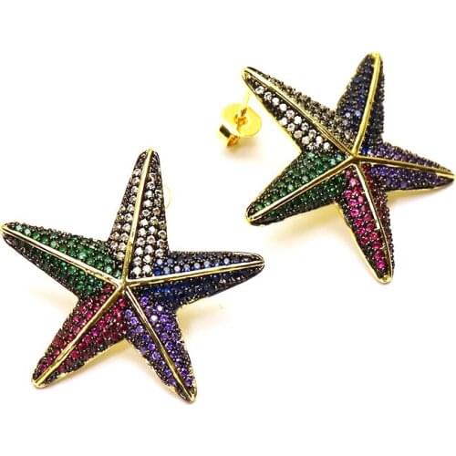 5 Pairs star zircon earrings zircon star stud earrings women jewelry fashion Stud earrings Gift for women jewelry 51376