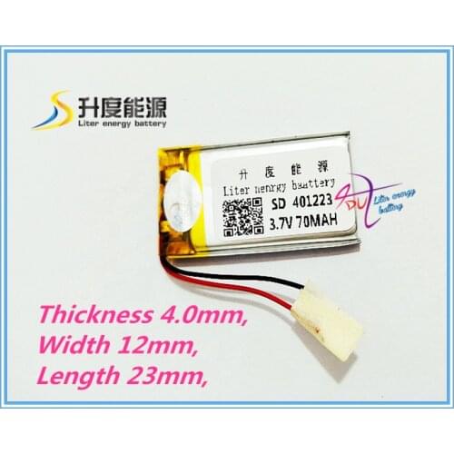 Best battery brand 3.7V lithium battery 041223 401223 70mah MP3 MP4 MP5 toy Bluetooth Battery