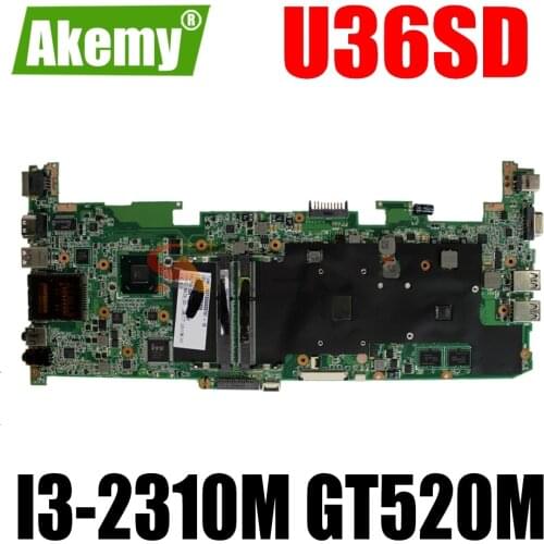 AKEMY U36SD Laptop Motherboard For ASUS U36SD U36SG U36S Original Mainboard I3-2310M GT520M