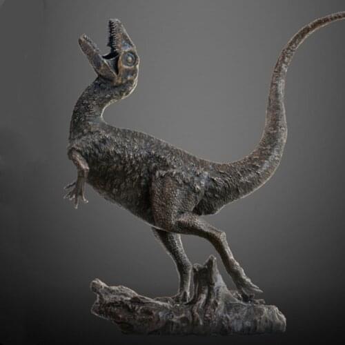PNSO 1/3 Sinosauropteryx Yuyan Copper Statue Animal Dinosaur Collector Model Toy Decoration Adult Figure Gift Ornaments