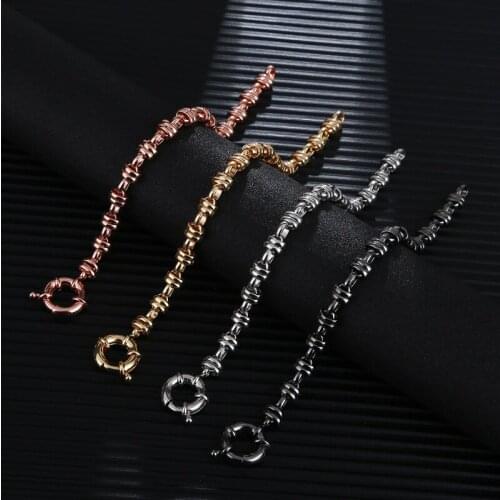 Korean jewelry ins style fashion creative sailor buckle chain 18K Gold Plated bracelet for women