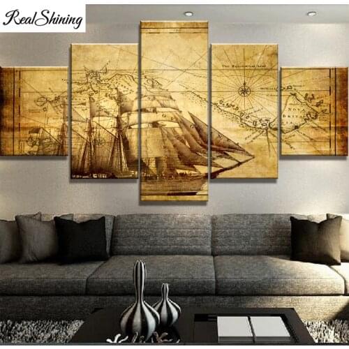 5 Piece Ancient Navigator Diy Diamond Painting Full Square Round Drill Diamond Embroidery Sale Art Home Decor T97