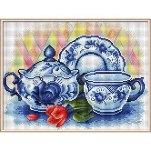 The celadon teapot Diamond painting cross stitch kit Square Round Drill stitching embroidery DIY handmade needlework
