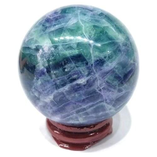 Natural rainbow fluorite crystal ball home decoration Reiki energy stone sphere healing mineral handmade Feng Shui DIY gift