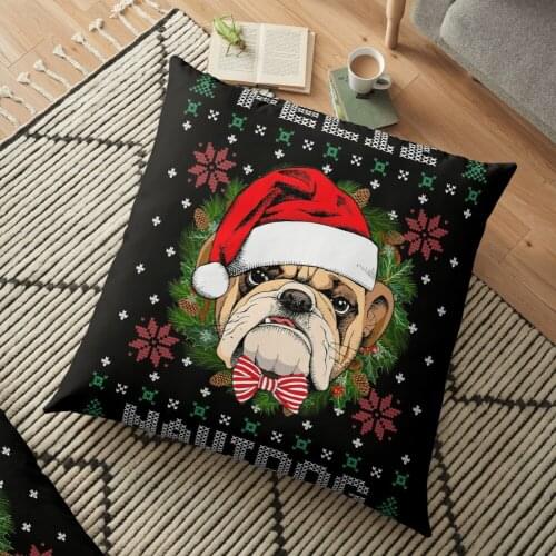 Pit Bull Santa Hat Christmas Cushion Cover Pillowcase 2020 Christmas Decorations For Home Xmas Noel Ornament Happy New Year 2021