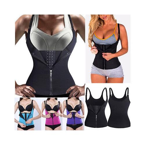 2020 Shaper Neoprene Sauna Sweat Vest Waist Trainer Cincher Women Body Slimming Trimmer Corset Workout Thermo Push Up Shirt