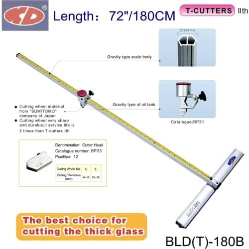 NEW! KD 72"/180CM Speed T Shaped Oil Filled Glass Cutter Cutting Tool.Cutting glass 6~12 mm