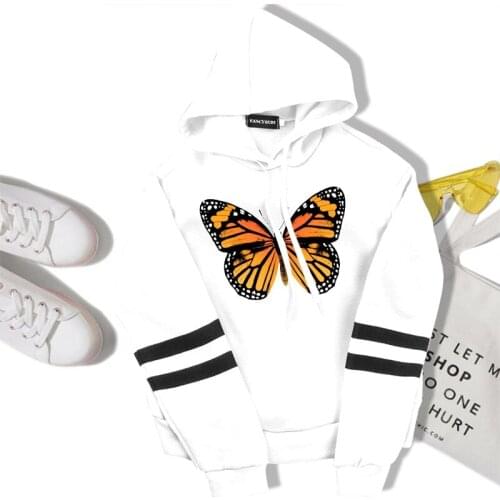 New Hot Style 2020 Fall New Products Womens Loose Casual Butterfly Print Hoodie