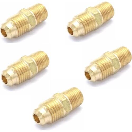 Fit Tube OD 1/4" - 1/4" NPT Male Brass SAE 45 Degree Pipe Fitting Adapters Connectors 229PSI