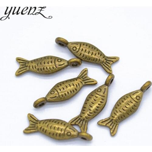 YuenZ 25pcs Metal Antique bronze fish Charms Pendant For Necklace Bracelet Earring diy Jewelry Making 20*6mm D7131