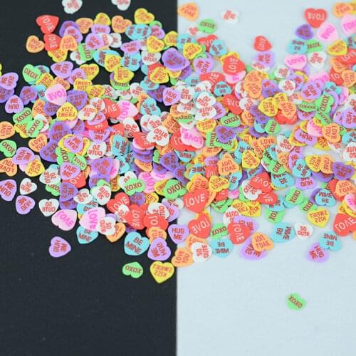 100g/Lot Polymer Heart Hot Clay Sprinkles for Crafts Making, DIY