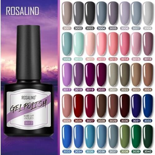 ROSALIND Nail Gel Varnish Hybrid UV Gel Polish Eerything For Mnicure Nail Art Semi Permanent Base Top Siny coat lacquer