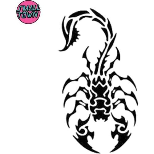 Small Town 7.3cm*13.2cm Scorpion Fashion Car Styling Motorcycle Vinyl Car Sticker Black/Silver S3-6437