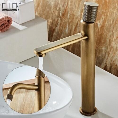 ELLEN Tall Faucet Bathroom Sink Mixer Tap Crane Antique Bronze Basin Sink Faucets Deck Mounted Tall Tap EL1323