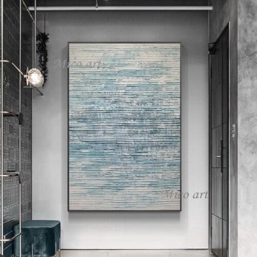 Textured Blue Design Abstract Canvas Oil Painting Wall Decor Art High Quality Hand Painted Paintings Picture For Home Entrance