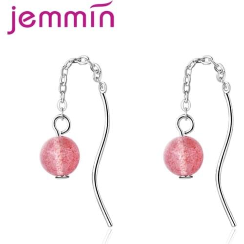 Traditional 925 Sterling Silver Crystal Korean Version Pink Elegant Snake Crystal Earrings Full Of Girlish Feelings Gift