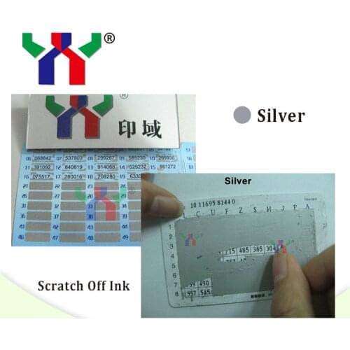 Screen Printing Scratch Off Silver Ink for Cover with Varnish paper