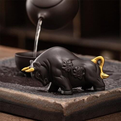LIZAOTAO China Yixing Zisha Tea Pet Tea Set Decoration Tea Ceremony Accessories Zisha Cow Tea Set Handicraft Decoration