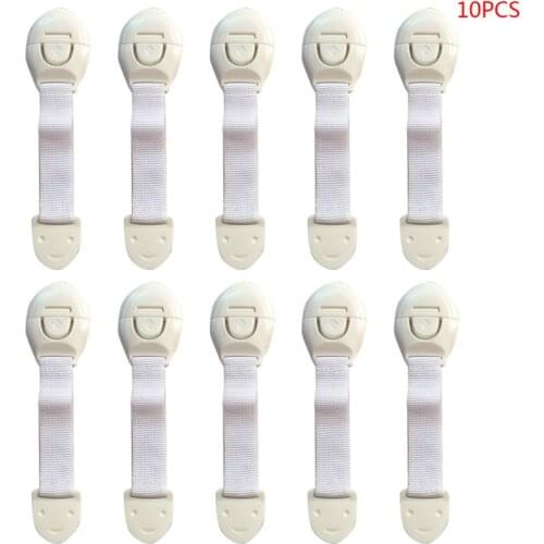 23GD 10Pcs Child Safety Locks Adjustable Strap Latches Self Adhesive No Drilling