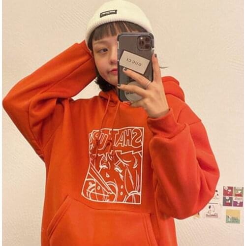 Women Hoodie vintage Harajuku clothing color tops Hoodies Sweatshirt Loose Street para Hip Hop hoody thrasher black clothes