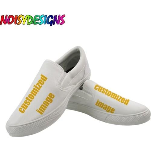 NOISYDESIGNS Loafers Women Canvas Slip-On Flats Shoes Customized Print Ladies Casual Sneakers Large Size Footwear Zapatillas New