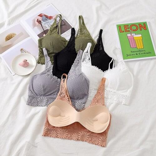 Women flower Make firm offers new without rims sports bra bra vest wipes bosom girl sleep chest strapless sexy elastic belt new