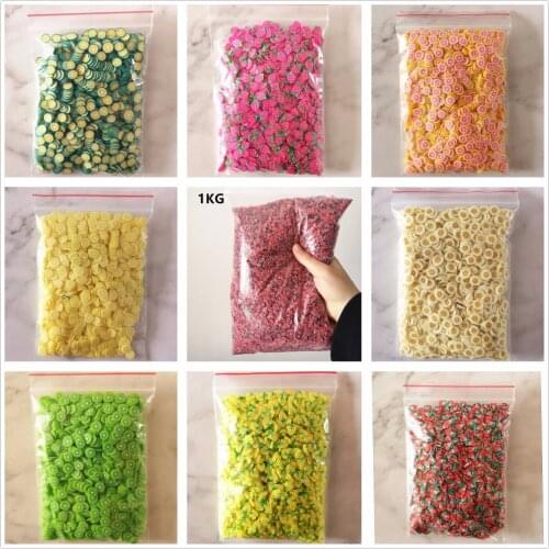 1KG Decor Mini Fruit Polymer Clay Toy DIY Slime Accessories Decoration simulate Fruits Jelly Mud Hand Gum Polyer Clay Kids Toys