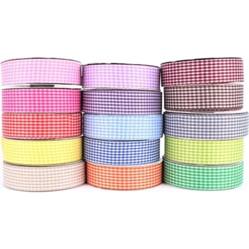 10yards/lot 10mm 25mm Grid Stain Ribbon for DIY Handmade Hairbow Bouquet Gifts Packing Wedding Party Christmas Decorations