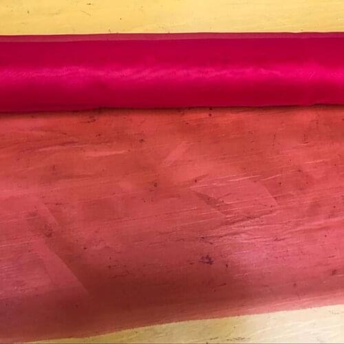 100% pure silk organza fabric 5mm(23gsm) 114 width 42" red color for wedding dress or DIY handmade 01