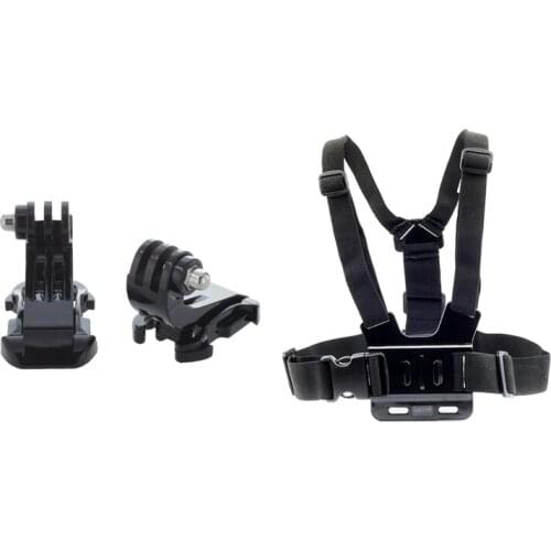 2X Black Vertical Surface J-Hook Buckle Mount with Chest Strap for GoPro Action Camera Harness Mount