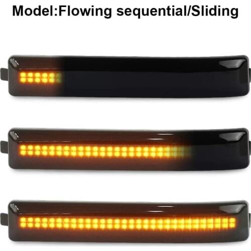 2Pcs Sequential Amber LED Side Mirror Marker Light Lamp Assembly For Ford F-150 Raptor SVT, Replace OEM Mirror Marker Lamps